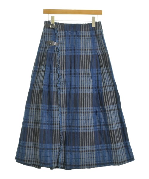 plantation プランテーション ロング・マキシ丈スカート レディース M 青x紺x白(チェック) 【中古】【古着】
