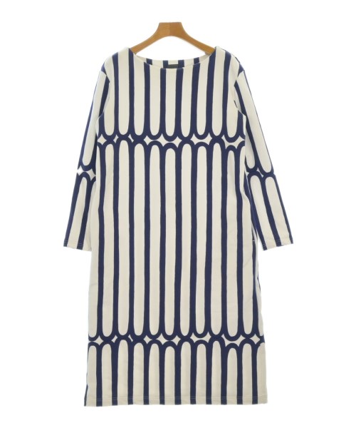 mina perhonen ミナペルホネンワンピース レディース 38(M位) 白x紺(総柄)【中古】【古着】