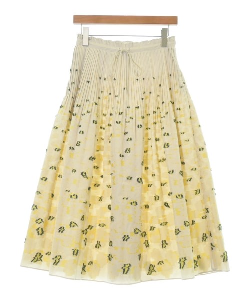Drawer ドロワーロング・マキシ丈スコート レディース 36(S位) 象牙色x黄x黒(花柄)【中古】【古着】