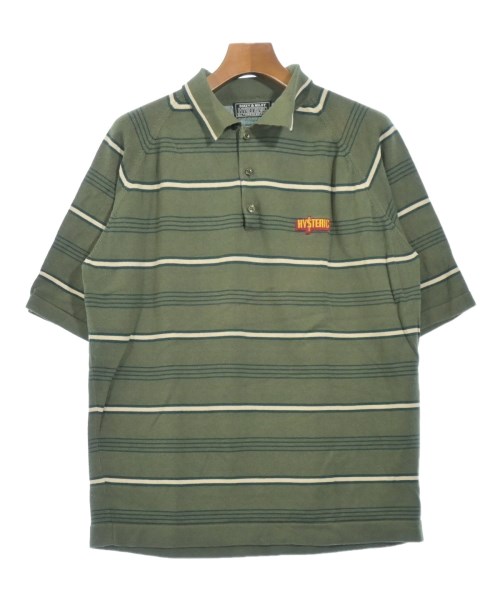 HYSTERIC GLAMOUR ヒステリックグラマー ポロシャツ メンズ XL カーキx緑x白(ボーダー) 【中古】【古着】