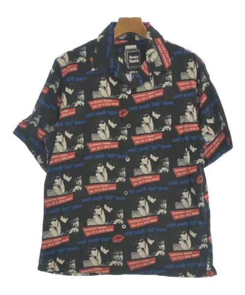 HYSTERIC GLAMOUR ヒステリックグラマー カジュアルシャツ メンズ M 黒x白x青等(総柄) 【中古】【古着】