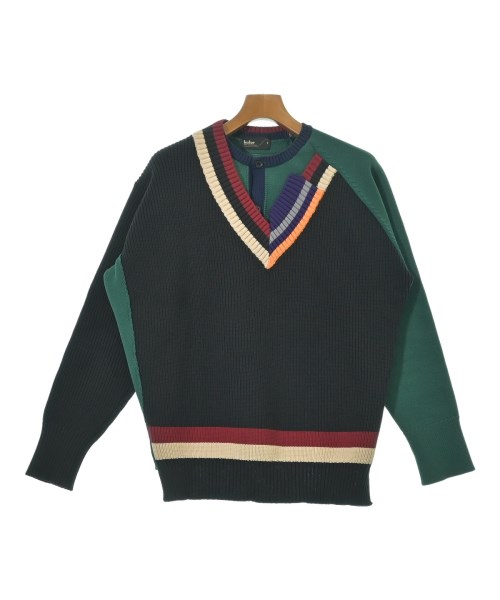 kolor 色合い編み物・プルオーバー メンズ 1(S位) 黒x緑【中古】【古着】