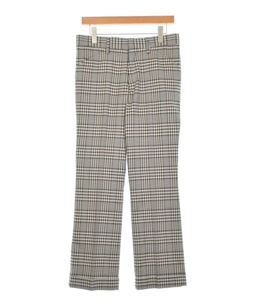 kolor カラー スラックス メンズ 1(S位) 茶x黒xアイボリー(チェック) 【中古】【古着】