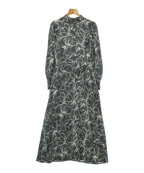 allureville アルアバイルワンピース レディース 2(M位) うす暗い薄墨色x白(総柄)【中古】【古着】