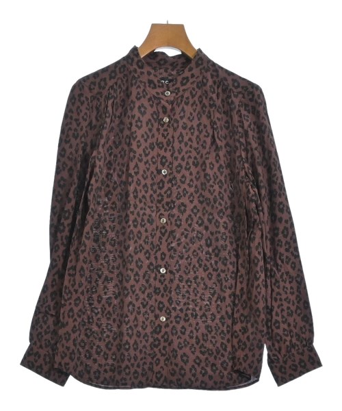 A.P.C. アーペーセーカジュアルシャツ レディース 36(S位) 茶x黒(豹柄)【中古】【古着】