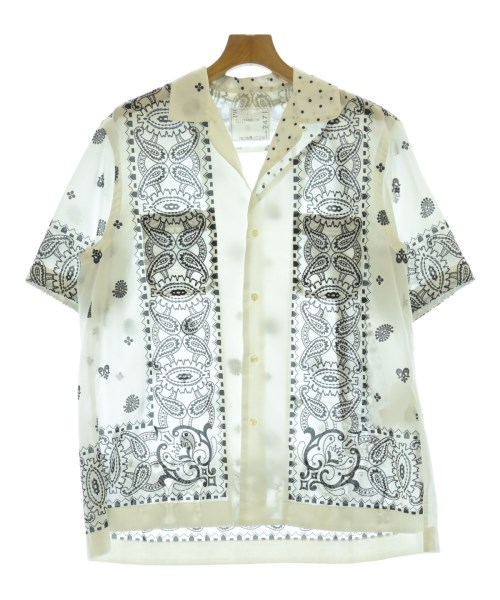 sacai サカイ カジュアルシャツ メンズ 2(M位) 白x黒(総柄) 【中古】【古着】