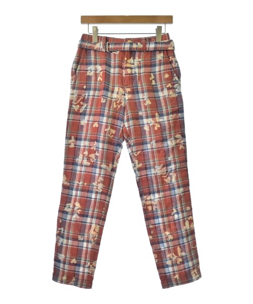 sacai サカイ パンツ（その他） メンズ 0(XS位) 赤x青xベージュ等(総柄) 【中古】【古着】