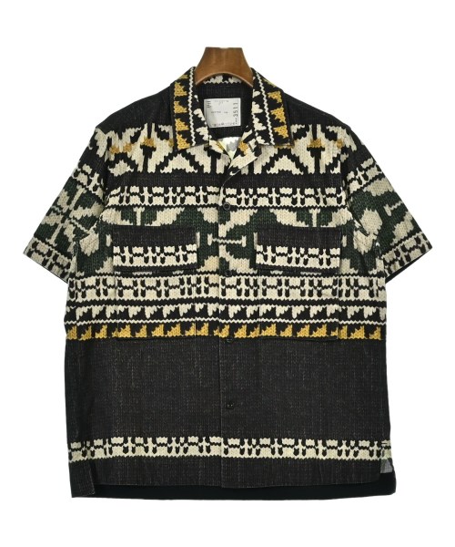 sacai サカイカジュアルシャツ メンズ 2(M位) グレーxアイボリーx緑等(総柄)【中古】【古着】