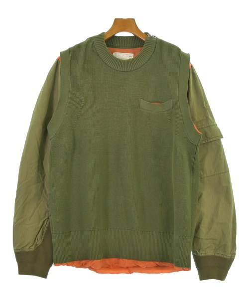 sacai サカイ ニット・セーター メンズ 3(L位) カーキ 【中古】【古着】