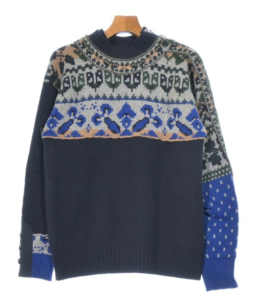 sacai サカイニット・セーター メンズ 1(S位) 紺x青x緑等【中古】【古着】