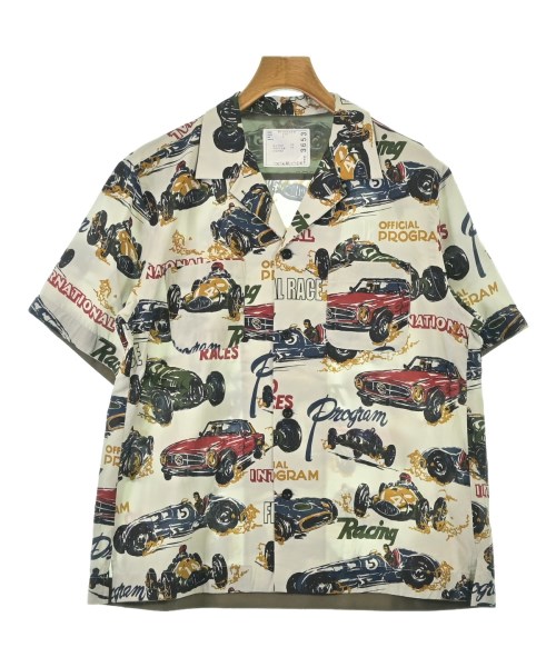 sacai サカイカジュアルシャツ メンズ 2(M位) オフホワイトx紺x赤等(総柄)【中古】【古着】|RAGTAG(ブランド古着のラグタグ)