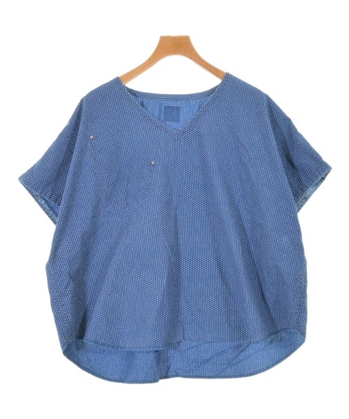 PORTER CLASSIC ポータークラシック カジュアルシャツ メンズ -(XXL位) 青x白(ドット) 【中古】【古着】