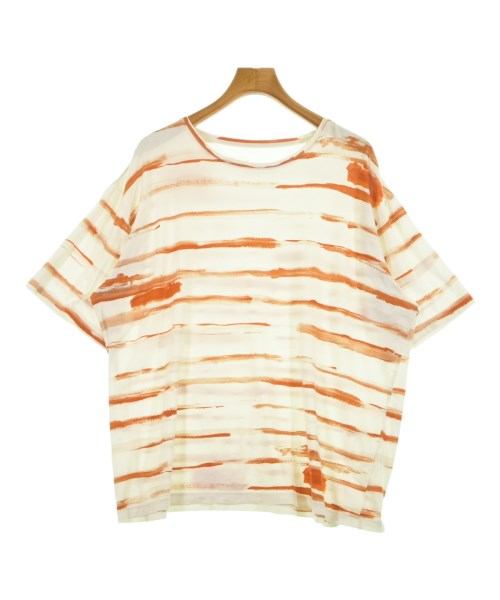 PORTER CLASSIC ポータークラシック Tシャツ・カットソー メンズ XL 白xオレンジ(ボーダー) 【中古】【古着】