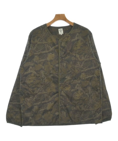 South2west8 サウストゥーウエストエイトカジュアルシャツ メンズ M カーキx黒x茶等(総柄)【中古】【古着】