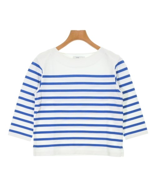 HYKE 山歩きティーシャツ・カットソー レディース 1(S位) 白x青(間借り人)【中古】【古着】 レディースファッション-トップス