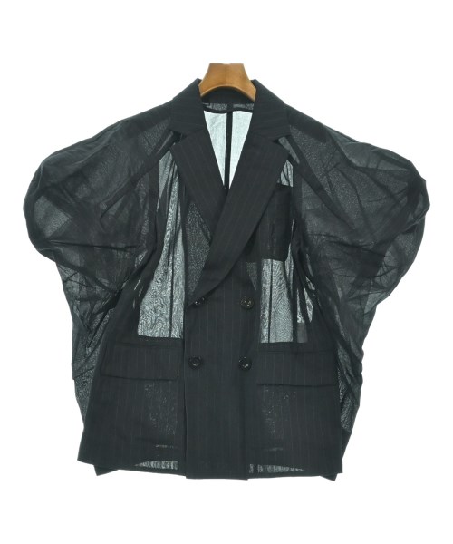 sacai サカイ ジャケット レディース 2(M位) 黒x白(ストライプ) 【中古】【古着】