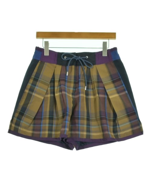 sacai サカイ ショートパンツ レディース 2(M位) カーキx紫x青等(チェック) 【中古】【古着】