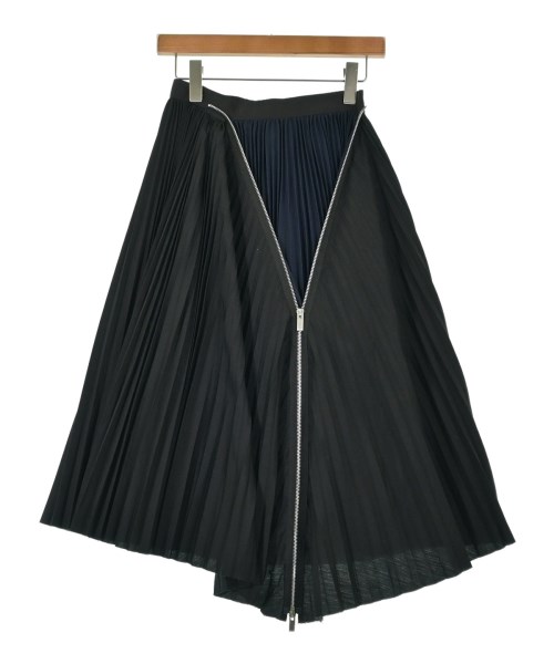 SACAI プリーツスカート 膝丈 黒　ネイビードッキング SACAI プリーツスカート 膝丈 黒 ネイビードッキング 美品
