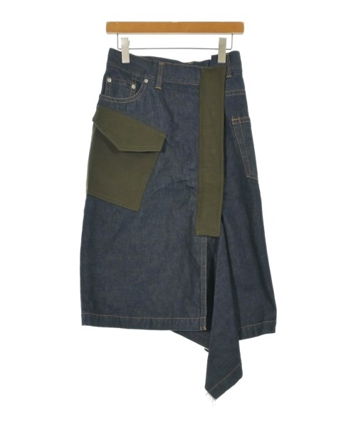 sacai サカイ ロング・マキシ丈スカート レディース 1(S位) 青xカーキ(デニム) 【中古】【古着】