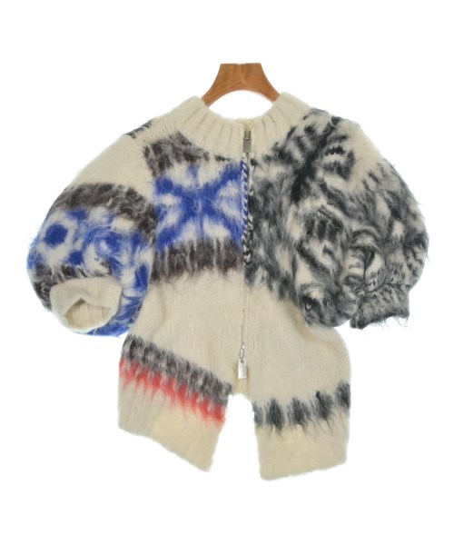 sacai サカイカーディガン レディース 2(M位) オフホワイトx青系x黒系等【中古】【古着】｜RAGTAG（ブランド古着のラグタグ）