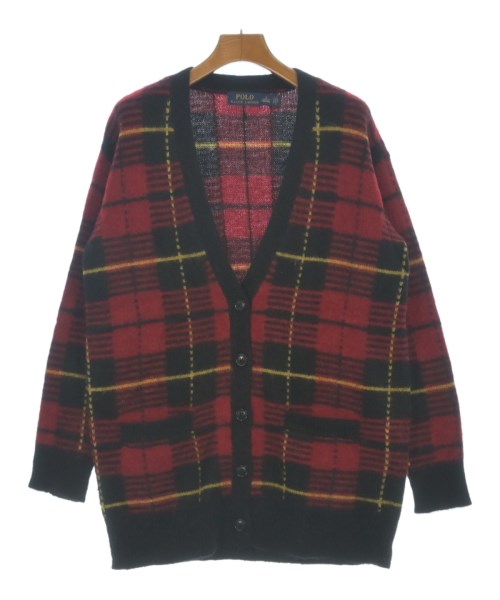 Polo Ralph Lauren ポロラルフローレン カーディガン レディース S 赤x黒x黄(チェック) 【中古】【古着】