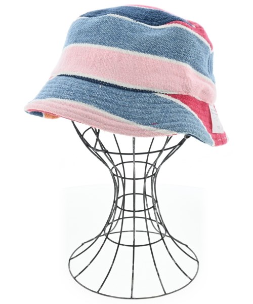 NIGEL CABOURN ナイジェルケーボンハット メンズ S/M 青x赤xさくら色(間借り人)【中古】【古着】 帽子-ハット-バッグ・小物・ブランド雑貨