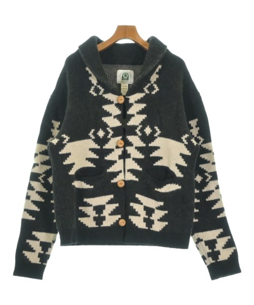 CANADIAN SWEATER カナディアンセーターカーディガン メンズ M 黒x象牙色(総柄)【中古】【古着】