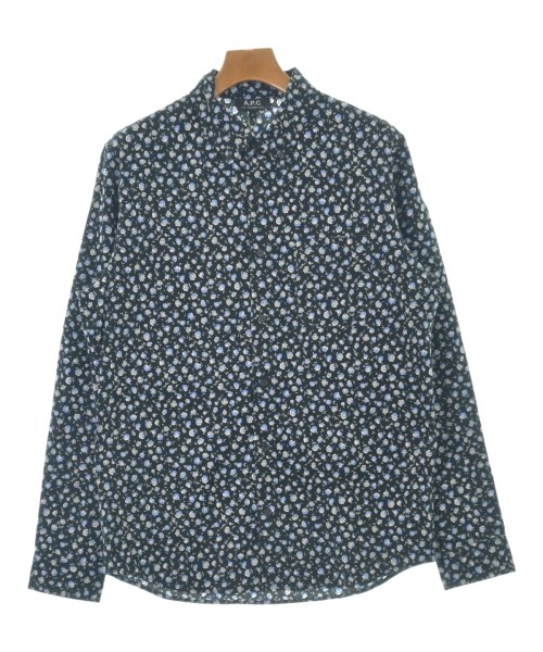 A.P.C. アーペーセーカジュアルシャツ メンズ M 黒x水色xサクラ色等(花柄)【中古】【古着】