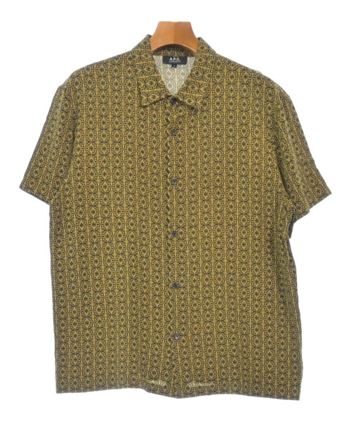 A.P.C. アーペーセー カジュアルシャツ メンズ M ベージュx黒(総柄) 【中古】【古着】