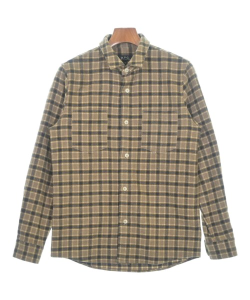A.P.C. アーペーセー カジュアルシャツ メンズ XS ベージュx茶x白等(チェック) 【中古】【古着】