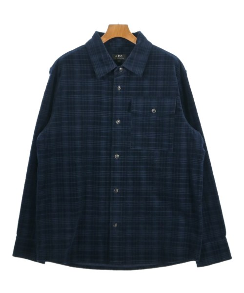 A.P.C. アーペーセー カジュアルシャツ メンズ L 紺(チェック) 【中古】【古着】