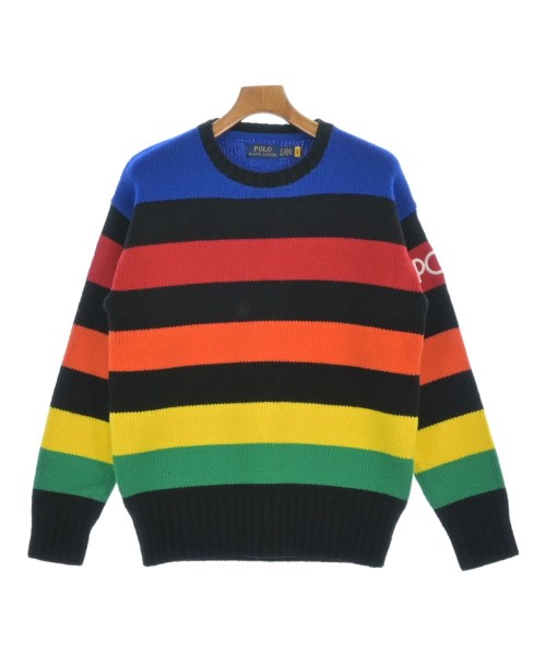 Polo Ralph Lauren ポロラルフローレン ニット・セーター メンズ S 黒x青x赤等(ボーダー) 【中古】【古着】