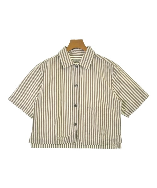MARGARET HOWELL マーガレットハウエルカジュアルシャツ レディース 2(M位) 茶x白(ストライプ)【中古】【古着】
