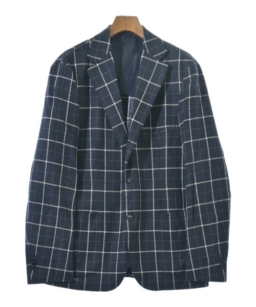 UNITED ARROWS ユナイテッドアローズ テーラードジャケット メンズ 52(XXL位) 紺x白(チェック) 【中古】【古着】