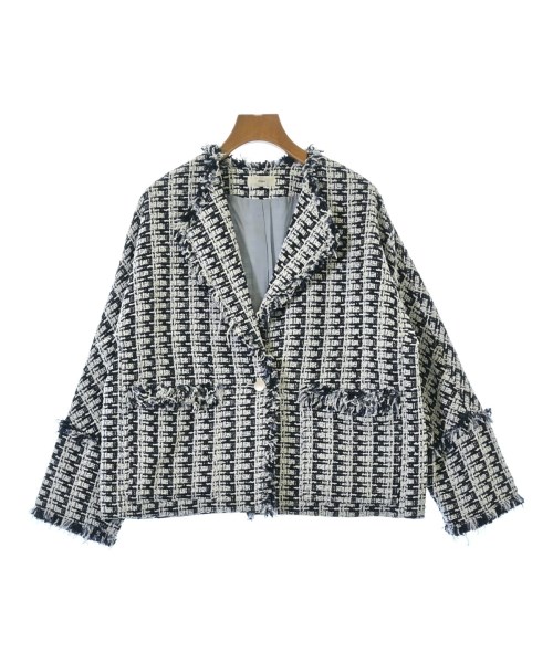 IENA イエナノーカラージャケット レディース 36(S位) 紺x白(ツイード)【中古】【古着】｜RAGTAG（ブランド古着のラグタグ）