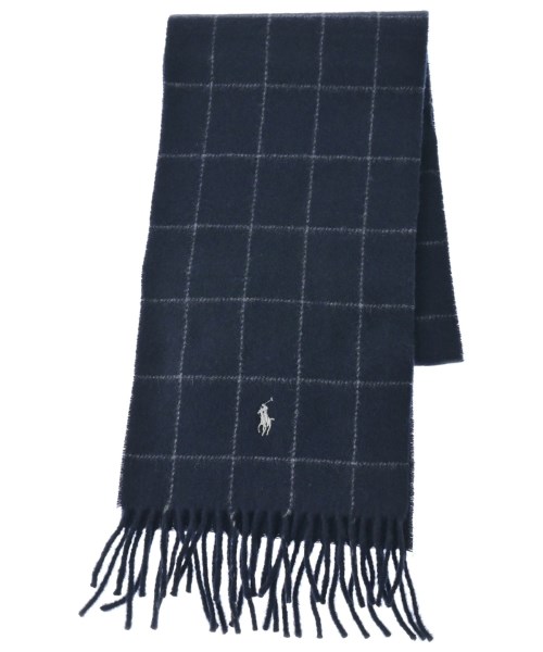 Polo Ralph Lauren ポロラルフローレンマフラー メンズ - 紺x白(読み合わせる)【中古】【古着】