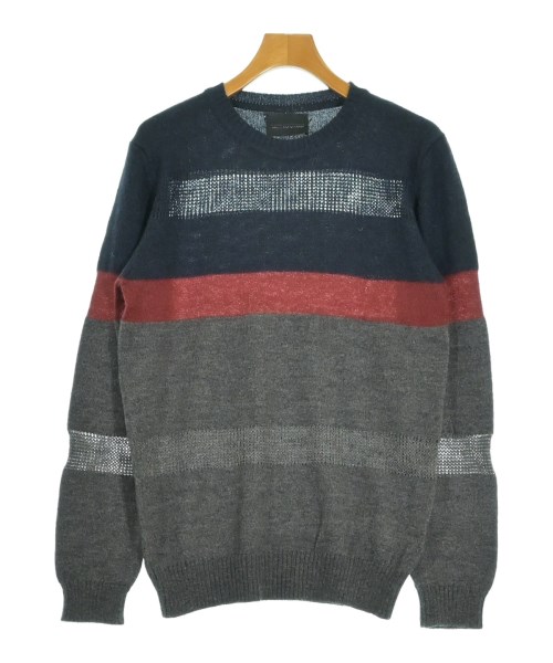 DIESEL BLACK GOLD ディーゼル　ブラックゴールド ニット・セーター メンズ -(S位) グレーx紺xエンジ 【中古】【古着】