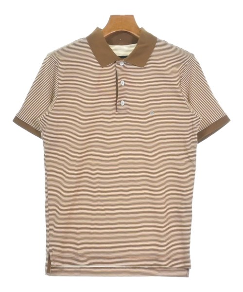rag & bone ラグアンドボーン ポロシャツ メンズ XS 茶x白(ボーダー) 【中古】【古着】