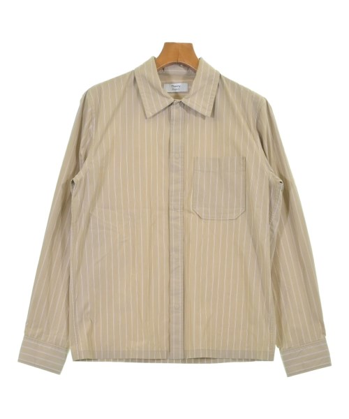 Theory セオリー カジュアルシャツ メンズ XS ベージュx白(ストライプ) 【中古】【古着】