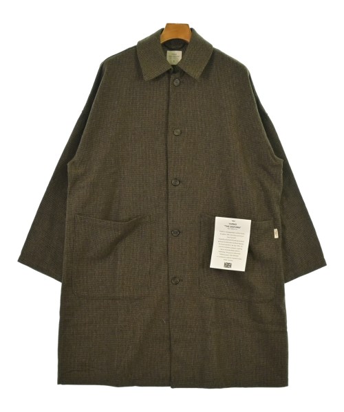 Yarmo ヤーモステンカラーコート メンズ S 茶(照合のしるし)【中古】【古着】