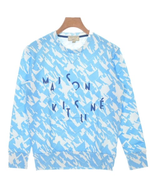 MAISON KITSUNE メゾンキツネスウェット メンズ XS 青x白(総柄)【中古】【古着】