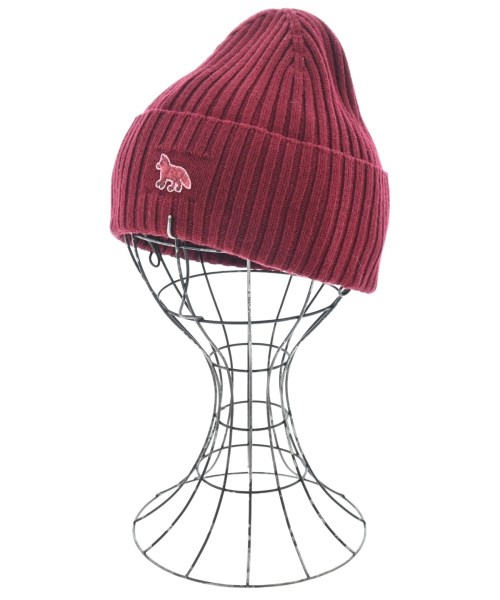 MAISON KITSUNE メゾンキツネ ニットキャップ・ビーニー メンズ - エンジ 【中古】【古着】