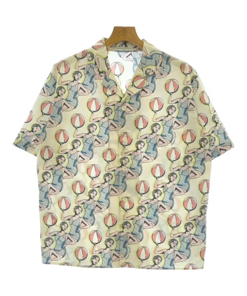MAISON KITSUNE メゾンキツネカジュアルシャツ メンズ XS 白x赤x青等(総柄)【中古】【古着】
