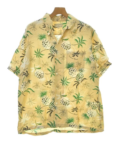 MAISON KITSUNE メゾンキツネ カジュアルシャツ メンズ L ベージュx緑x白等(総柄) 【中古】【古着】