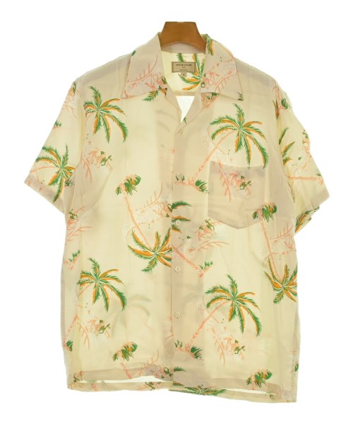 MAISON KITSUNE メゾンキツネカジュアルシャツ メンズ M 白系xオレンジ色x緑等(総柄)【中古】【古着】