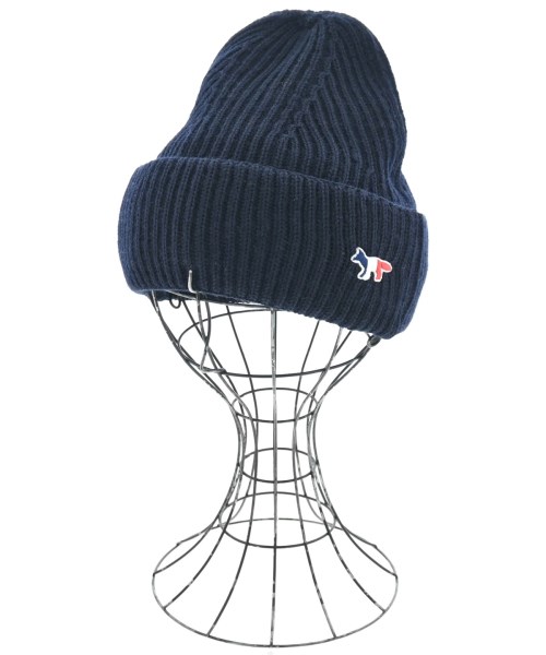 MAISON KITSUNE メゾンキツネ ニットキャップ・ビーニー メンズ - 紺 【中古】【古着】