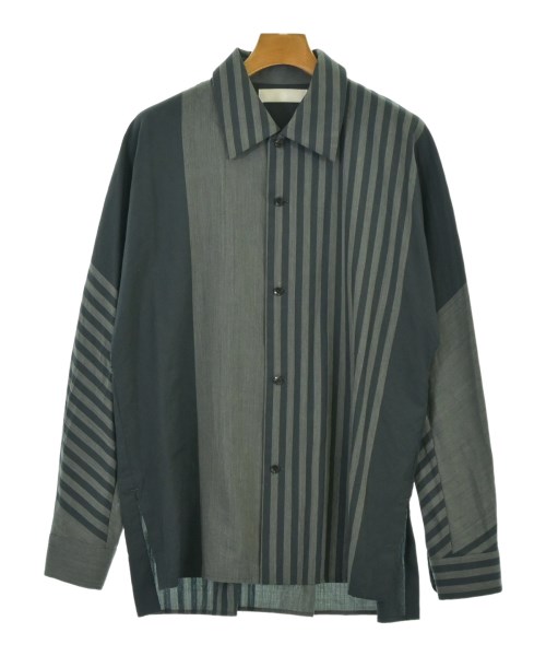 ETHOSENS エトセンスカジュアルシャツ メンズ -(XL位) 薄墨色x黒系【中古】【古着】