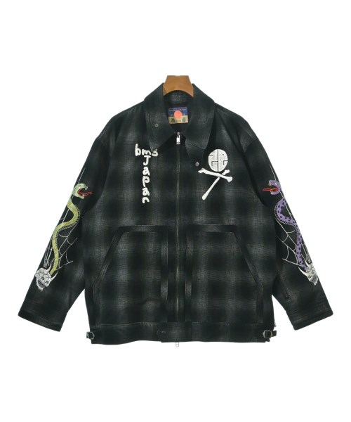 black means ブラックミーンズブルゾン（その他） メンズ 5(XXL位) 黒x緑x白等(チェック)【中古】【古着】