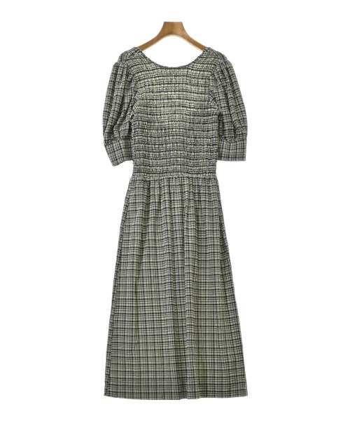 Ganni ガニーワンピース レディース 34(XS位) ベージュx黒(照合のしるし)【中古】【古着】