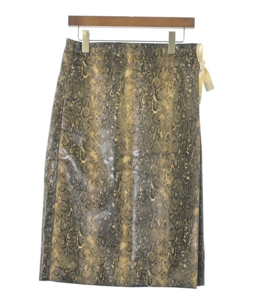 Ganni ガニーひざ丈スコート レディース 36(S位) ベージュx黒(パイソン)【中古】【古着】